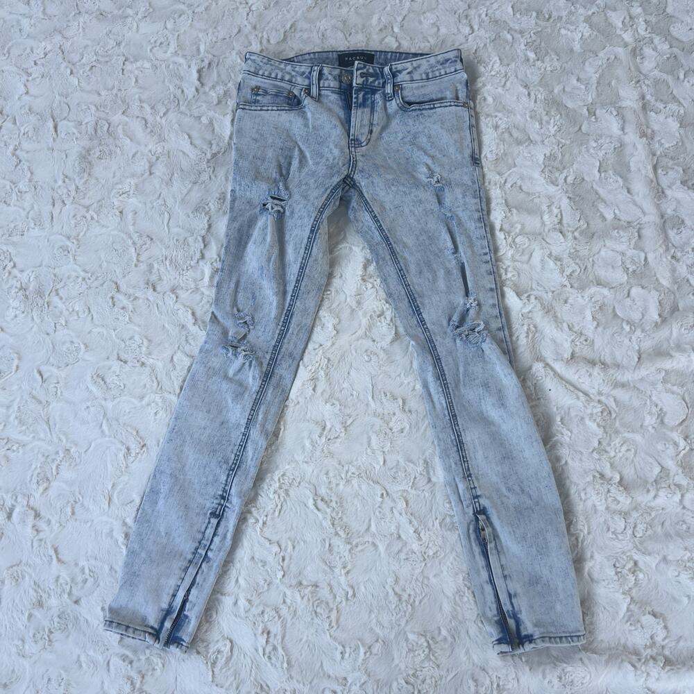 PacSun Men's 28 X 30 Skinny Jeans In Distressed Active Stretch